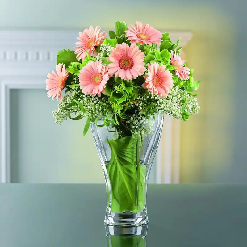 Highlight Schwere Vase Calypso aus Glas, ca. 27 cm Höhe. Kristallglas.